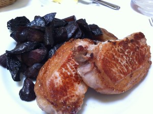 Berkshire porkchops with caramelized heirloom carrots