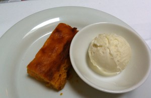 squash cake with icecream