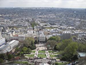 At the top looking at the base of the Sacre Coeur